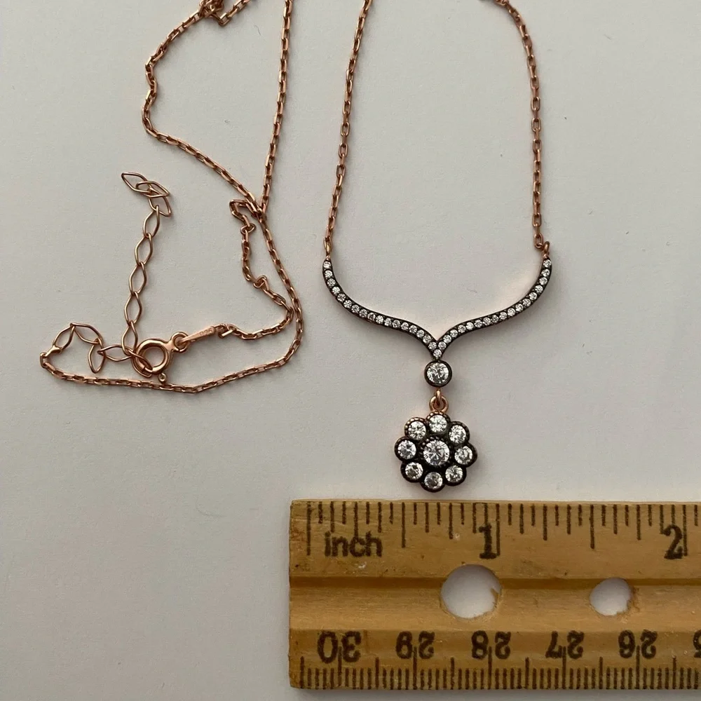 925 Silver necklace cz stones - Picture 3 of 4